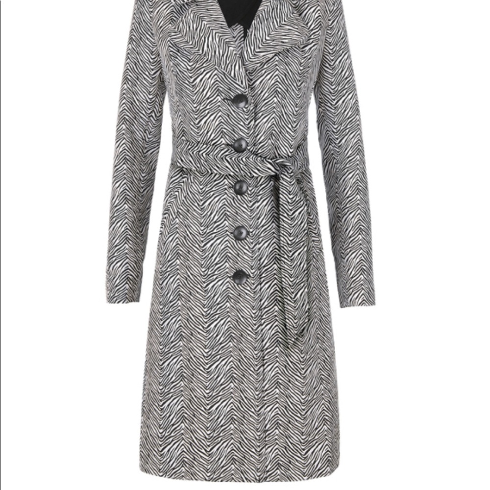Cabi zebra style trench coat